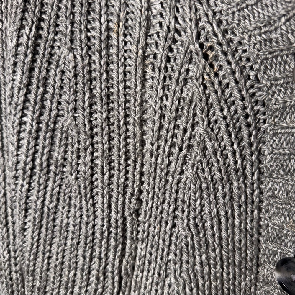 Vince Grey Knit Button Front Cotton Blend Cardigan Size Medium - Picture 6 of 13